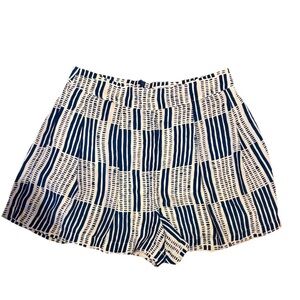 Collective Concepts Blue and White High Waist Shorts